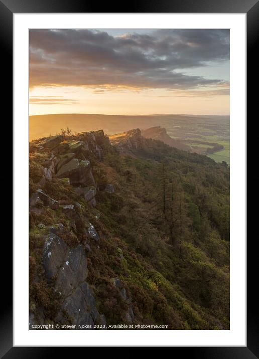 Majestic Sunrise over Roaches Framed Mounted Print by Steven Nokes