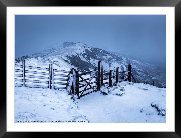 Winter Storms, Mam Tor, Peak District, Derbysh Framed Mounted Print by Steven Nokes
