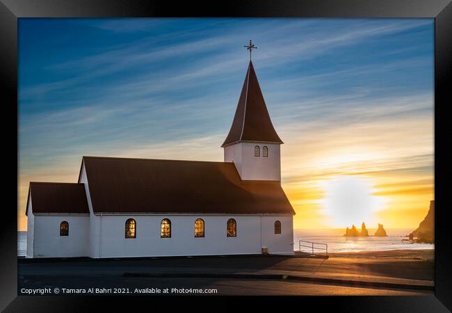 Reyniskirkja Church, Vik, Iceland Framed Print by Tamara Al Bahri