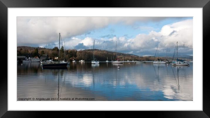 Windermere reflections Framed Mounted Print by Angela Lee
