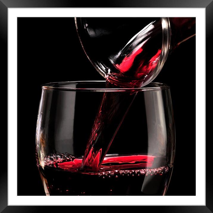 Pouring Red Wine Framed Mounted Print by Phil Robinson