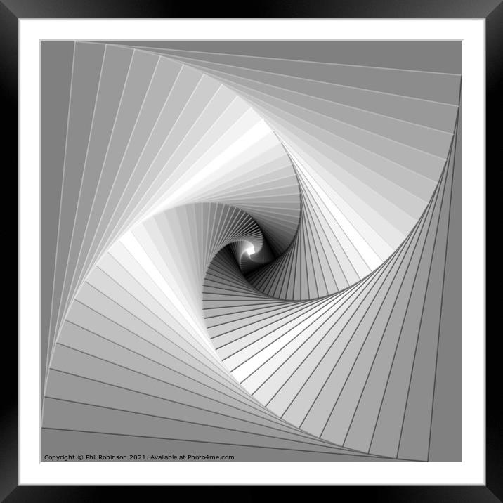 Grey Swirl 2 Framed Mounted Print by Phil Robinson