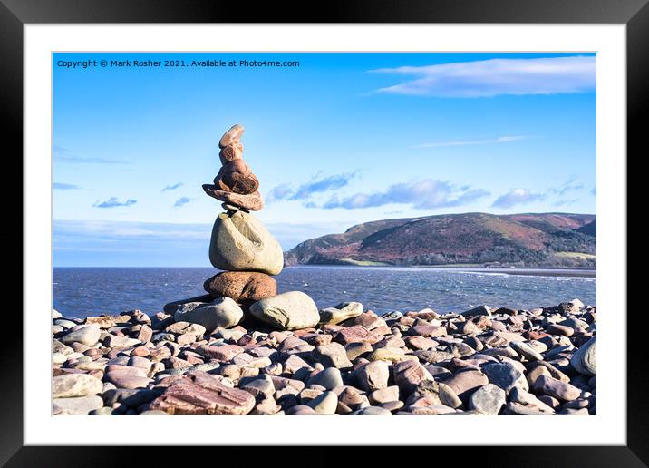 Porlock Wier Marker Framed Mounted Print by Mark Rosher