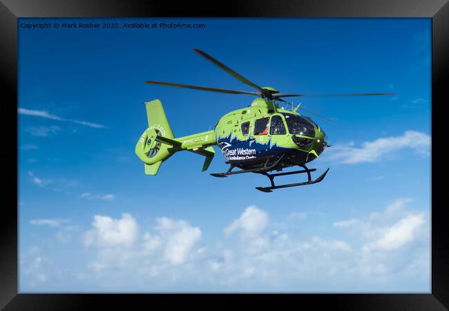 GWAAC Air Ambulance in Action Framed Print by Mark Rosher