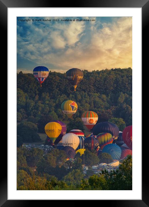 Mass Balloon Ascent  Framed Mounted Print by Mark Rosher