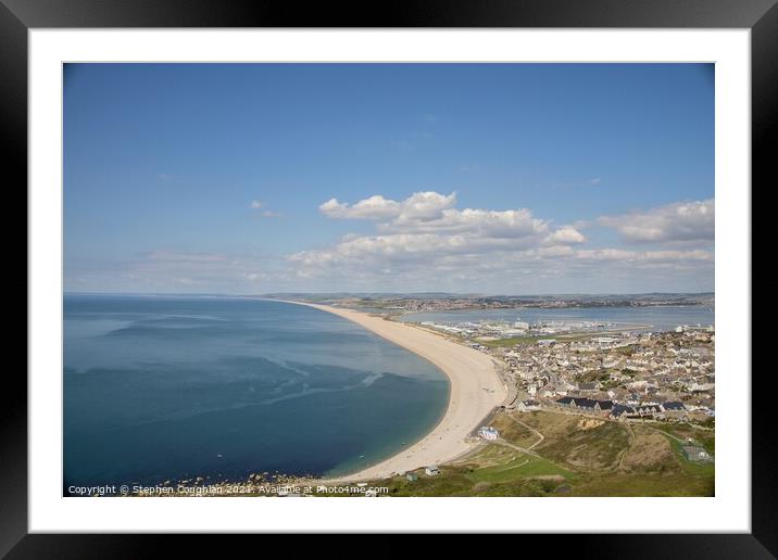 View over Chesil Beach Framed Mounted Print by Stephen Coughlan