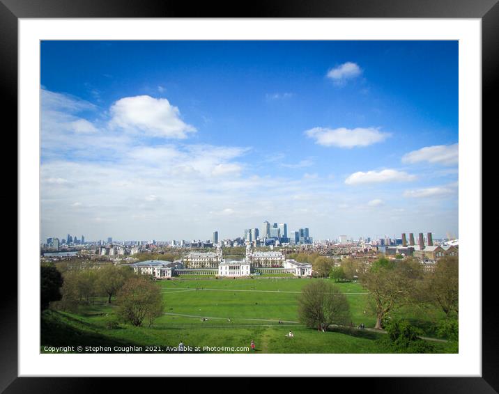 View from Greenwich Park Framed Mounted Print by Stephen Coughlan