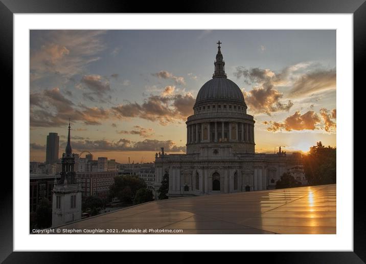 Sunset at St Pauls Cathedral Framed Mounted Print by Stephen Coughlan