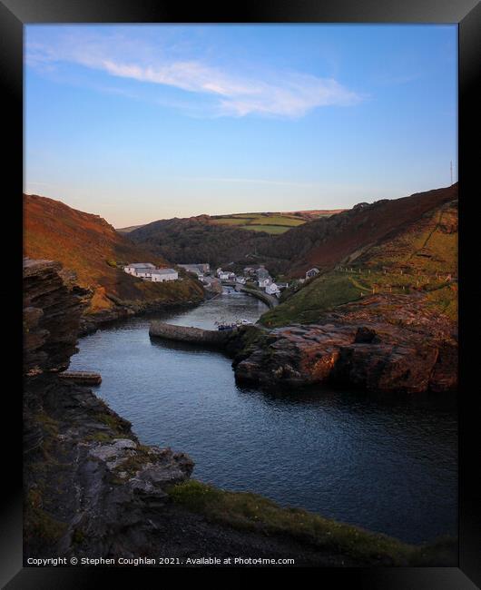 Before sunset in Boscastle Framed Print by Stephen Coughlan
