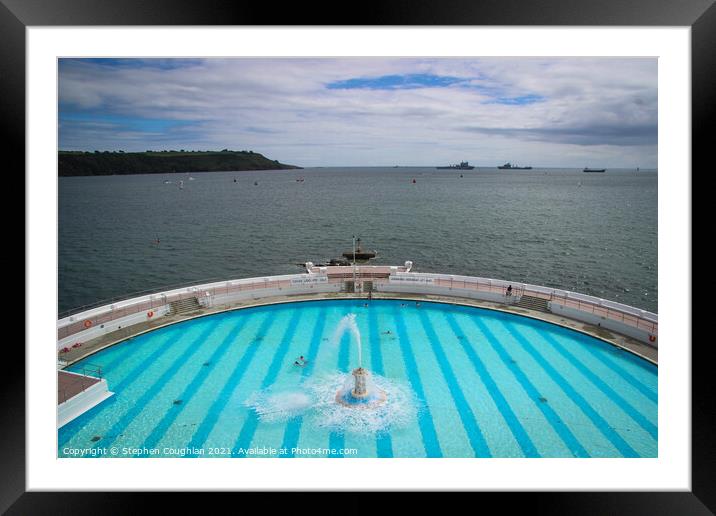Plymouth Tinside Lido Framed Mounted Print by Stephen Coughlan