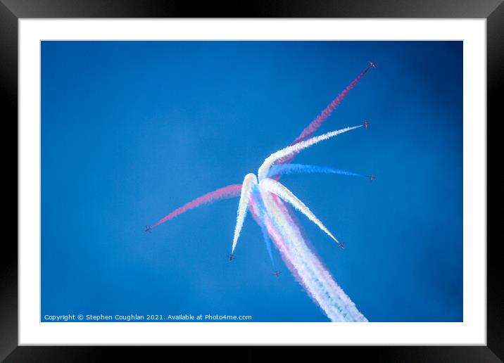 RAF Red Arrows Framed Mounted Print by Stephen Coughlan