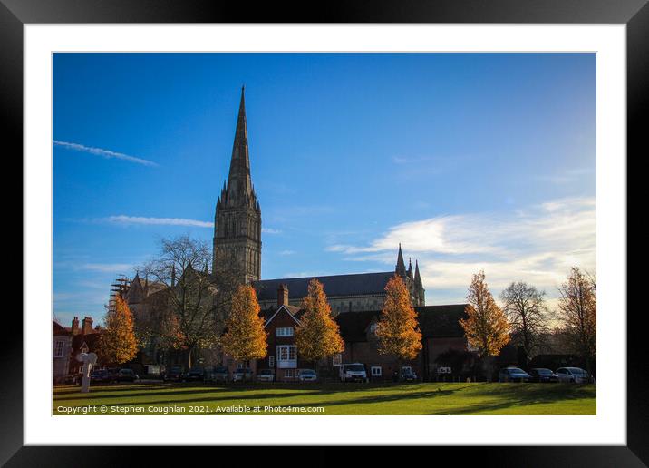 Salisbury Cathedral Framed Mounted Print by Stephen Coughlan