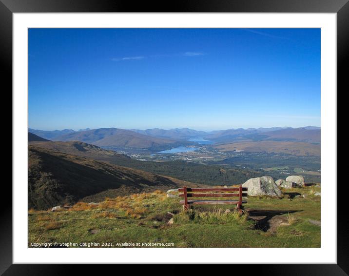 The view from Aonach Mor Framed Mounted Print by Stephen Coughlan