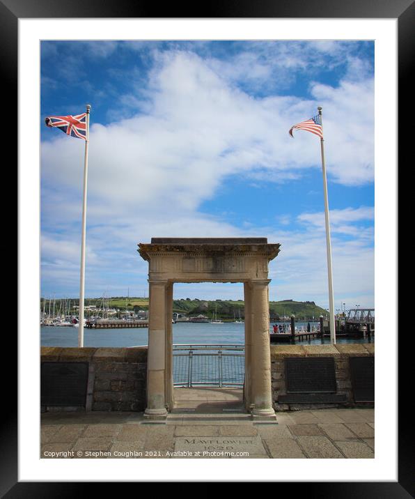 Mayflower Steps Memorial, Plymouth Framed Mounted Print by Stephen Coughlan