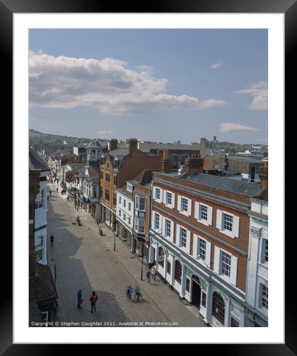 Guildford High Street from above Framed Mounted Print by Stephen Coughlan