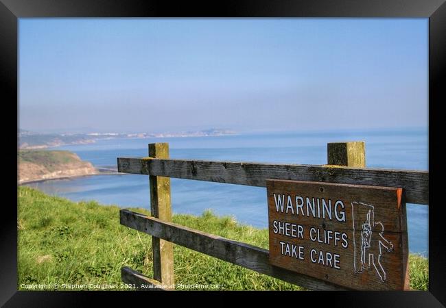 View from the cliffs, Filey, Yorkshire Framed Print by Stephen Coughlan