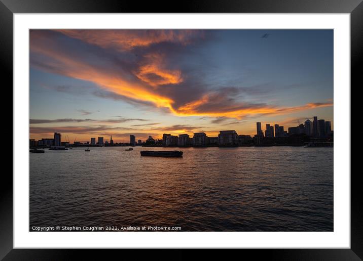 Sunset from Greenwich Framed Mounted Print by Stephen Coughlan