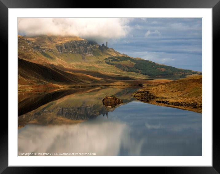 Storr Reflection. Framed Mounted Print by Jon Pear