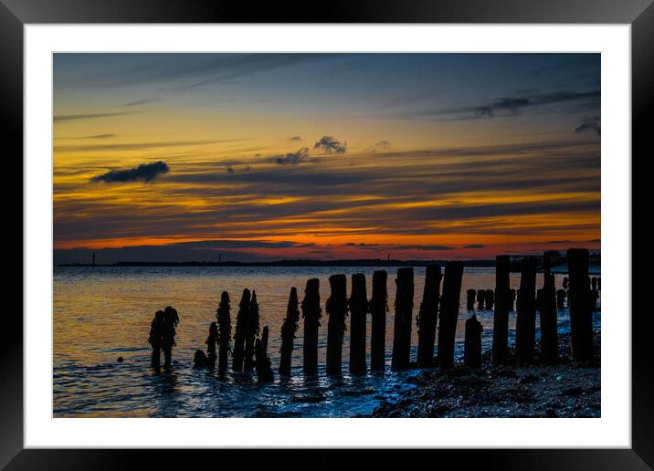 Evening at Lepe Framed Mounted Print by Elzbieta Sosnowski