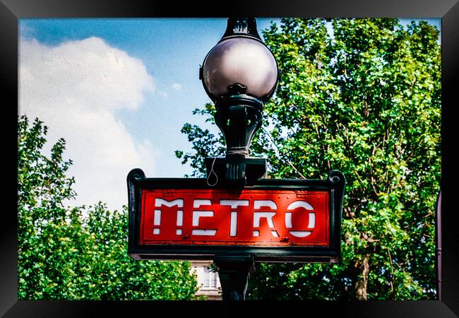 Historic Metro sign Framed Print by Gerry Walden LRPS