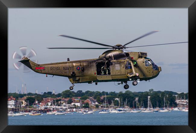 Sea King in Flight Framed Print by Gerry Walden LRPS