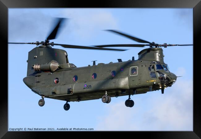 Chinook CH-47 Helicopter Framed Print by Paul Bateman
