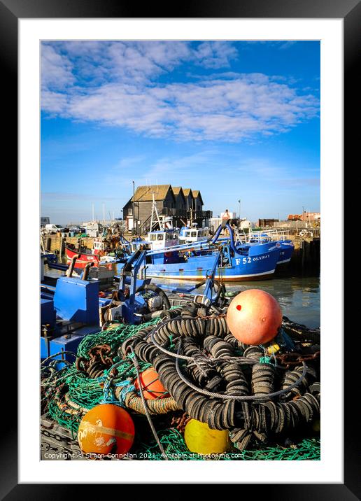 Whitstable Harbour Boats  Framed Mounted Print by Simon Connellan