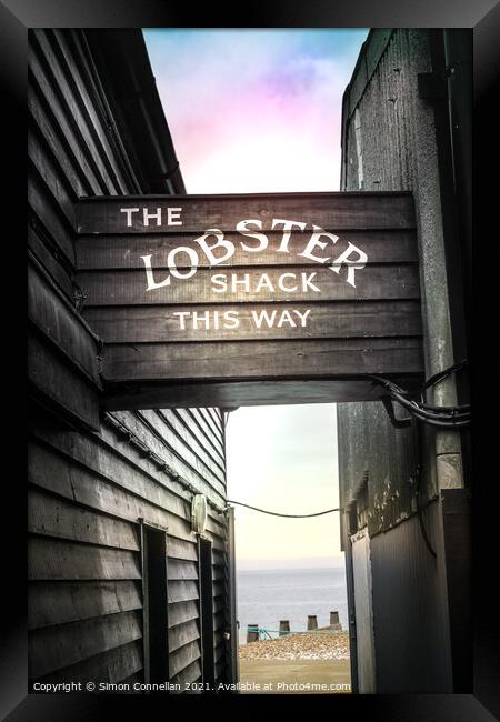 The Lobster Shack, Whitstable  Framed Print by Simon Connellan