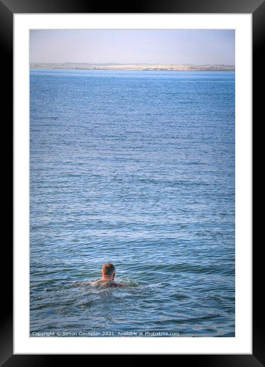 Whitstable Swimming Framed Mounted Print by Simon Connellan