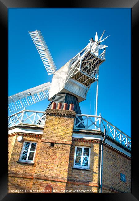 The famous windmill on Wimbledon Common, South Lon Framed Print by Simon Connellan