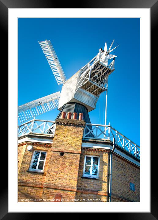 The famous windmill on Wimbledon Common, South Lon Framed Mounted Print by Simon Connellan