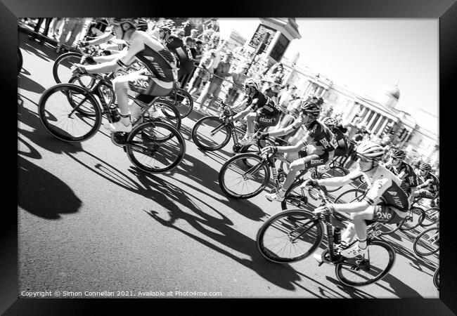 Trafalgar Square racing Framed Print by Simon Connellan