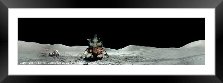 Moon Landing Framed Mounted Print by Simon Connellan