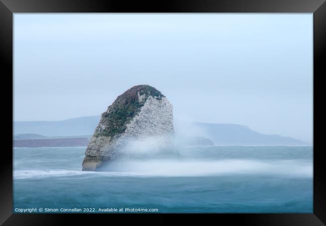 Stag Rock, Freshwater Bay, Isle of Wight Framed Print by Simon Connellan