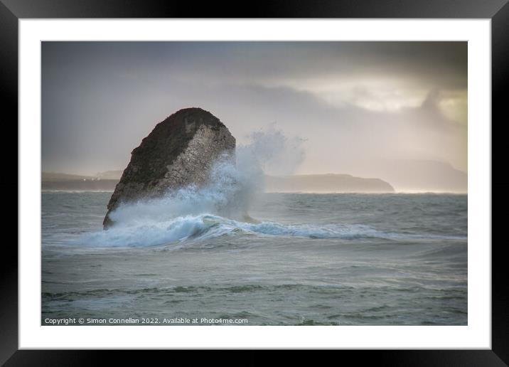 Stag Rock, Freshwater Bay Framed Mounted Print by Simon Connellan
