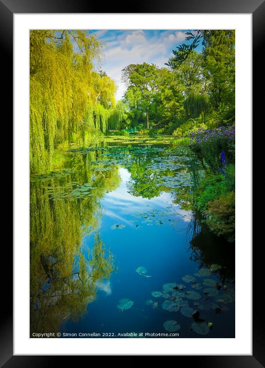 Monets Garden Water Lilies Framed Mounted Print by Simon Connellan
