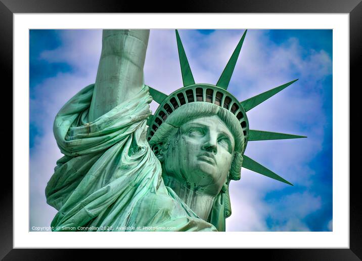 Statue of Liberty New York Framed Mounted Print by Simon Connellan