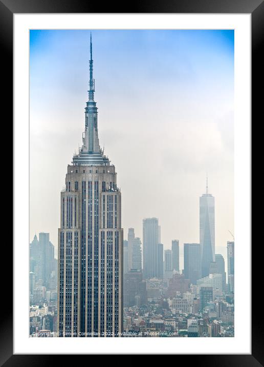 Empire State Building New York Framed Mounted Print by Simon Connellan