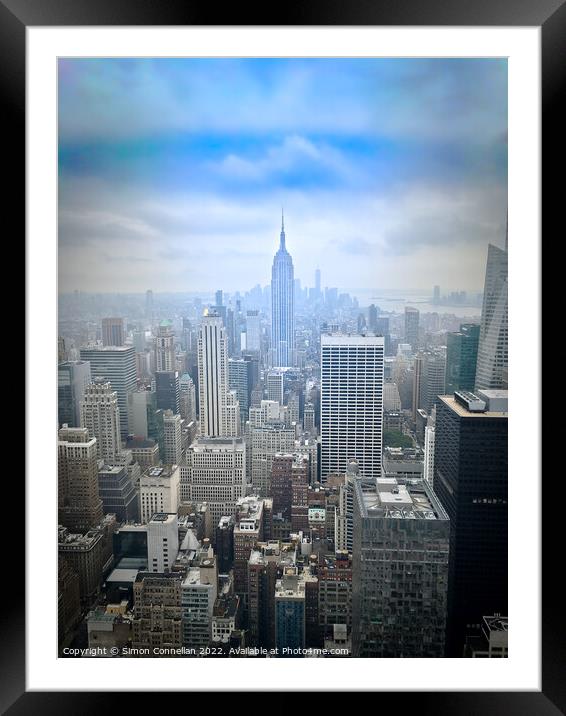Empire State Building New York Framed Mounted Print by Simon Connellan