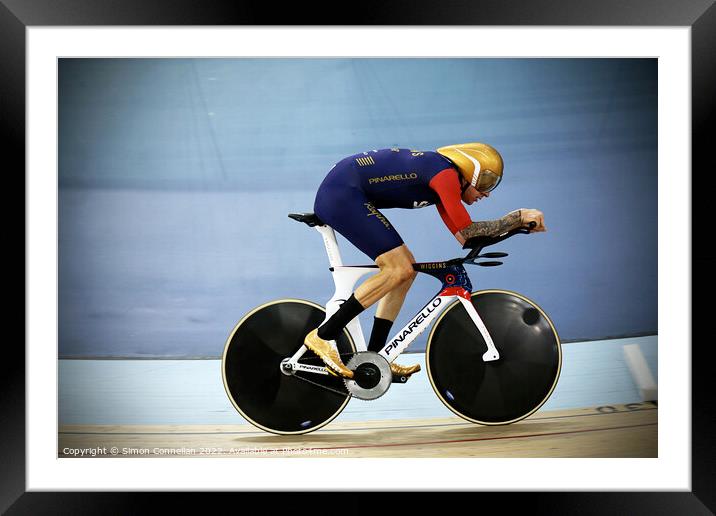 Wiggins, Hour Record London Framed Mounted Print by Simon Connellan
