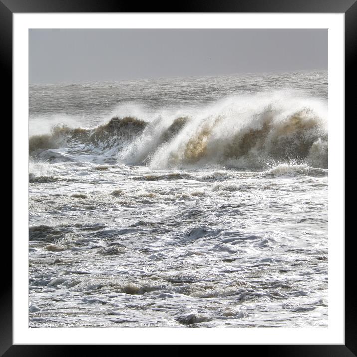 Stormy Waves, Llantwit Major Framed Mounted Print by Simon Connellan