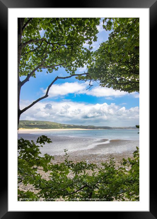Oxwich Bay Framed Mounted Print by Simon Connellan