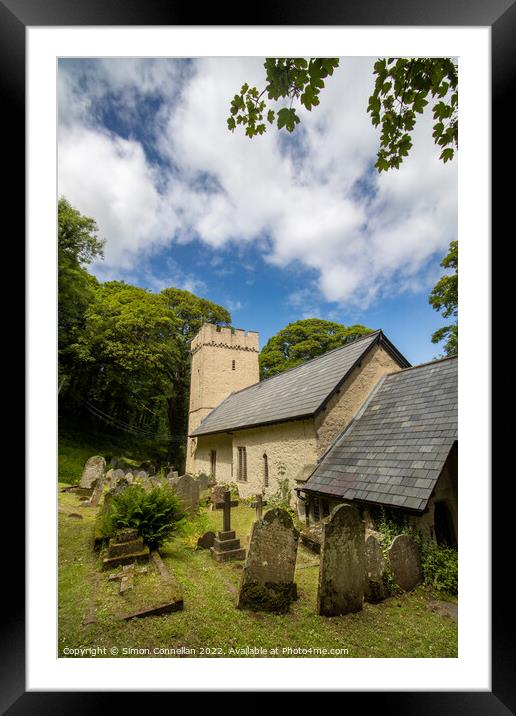 St Illtyd's Church, Oxwich Framed Mounted Print by Simon Connellan