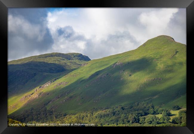 Looking to the top of Catbells Framed Print by Simon Connellan