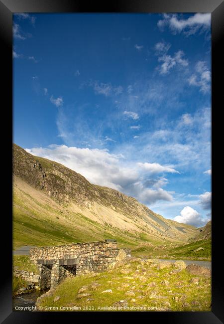 The bridge on Honister Pass Framed Print by Simon Connellan