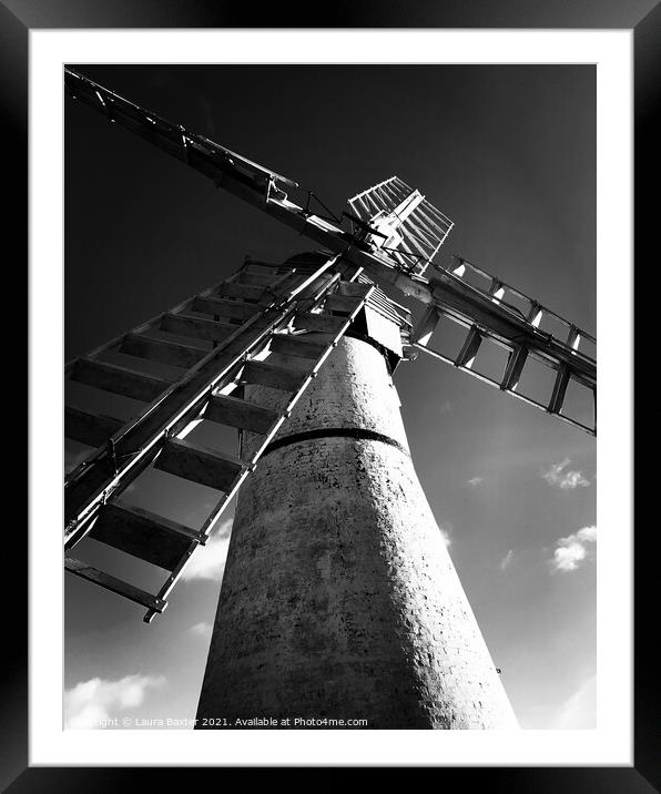 Looking up at Thurne Mill Framed Mounted Print by Laura Baxter