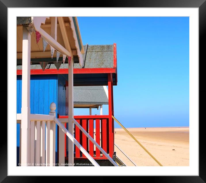 Norfolk Beach Huts Framed Mounted Print by Laura Baxter