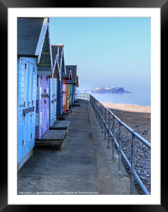 Cromer Pier and Beach Huts Framed Mounted Print by Laura Baxter