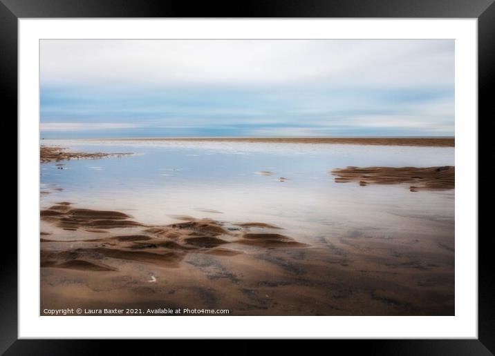 After the tide at Titchwell Norfolk Framed Mounted Print by Laura Baxter
