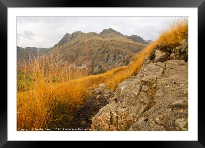 Lake District, Langdale Pikes Framed Mounted Print by Denley Dezign